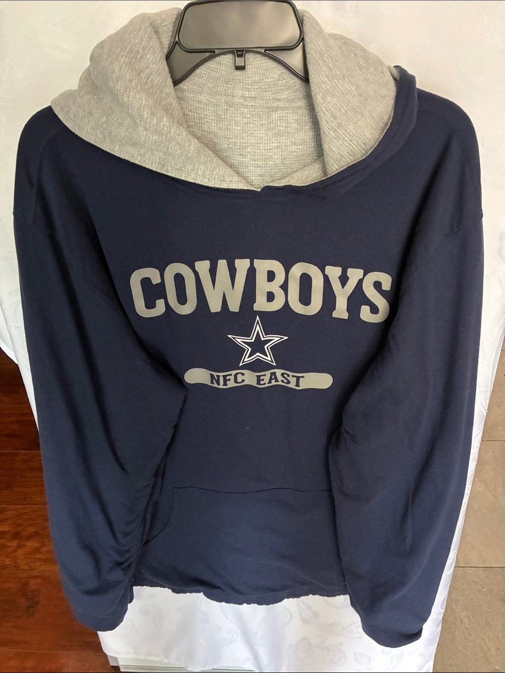 Reebok Navy and Gray Cowboys Crewneck Sweatshirt